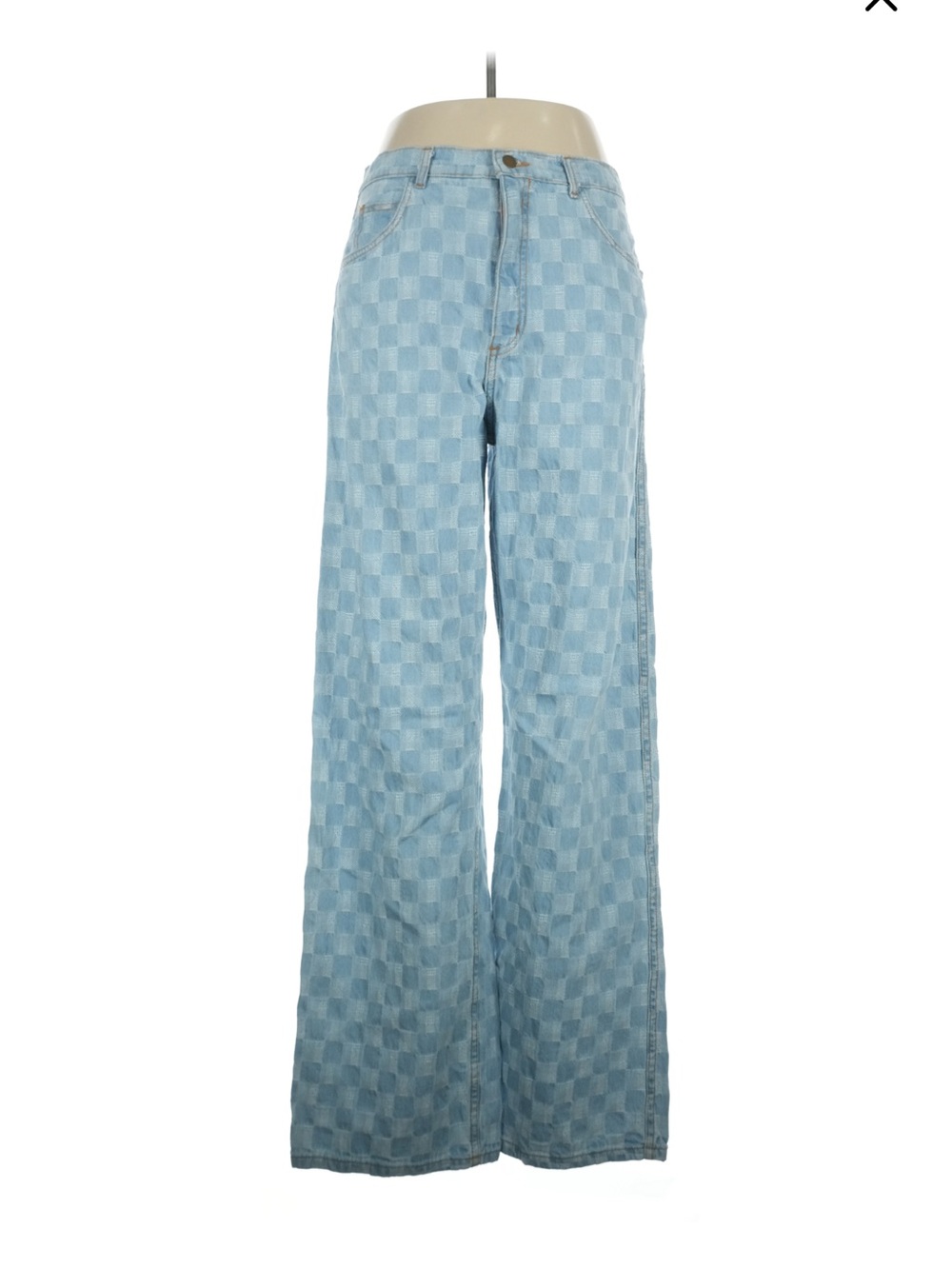 Judi Rosen Checkered Wide-Leg Jeans
